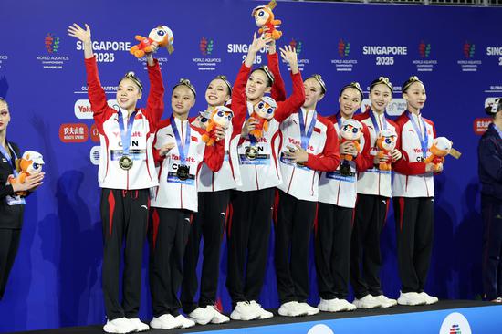 Team China claims gold for artistic swimming at World Aquatics Championships